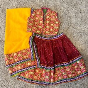 Little girls cotton lightweight indian lengha garba gujarati